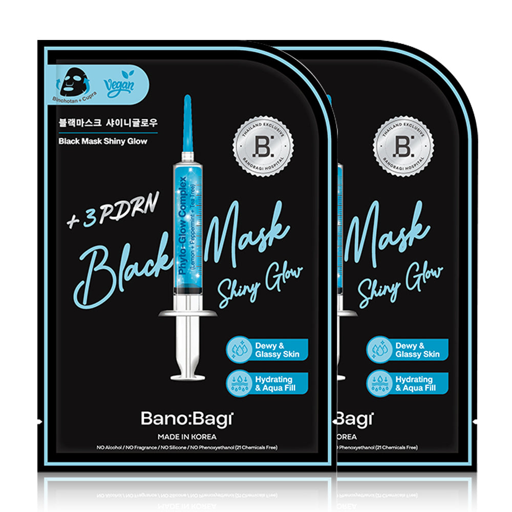 BANOBAGI Black Mask Shiny Glow [26ml (Pack of 2)