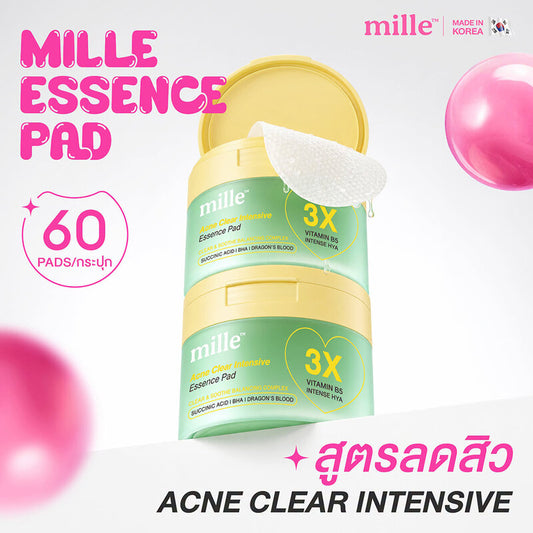 Mille Acne Clear Intensive Essence Pad 60 Pads: Mille essence pads for acne-prone and sensitive skin.