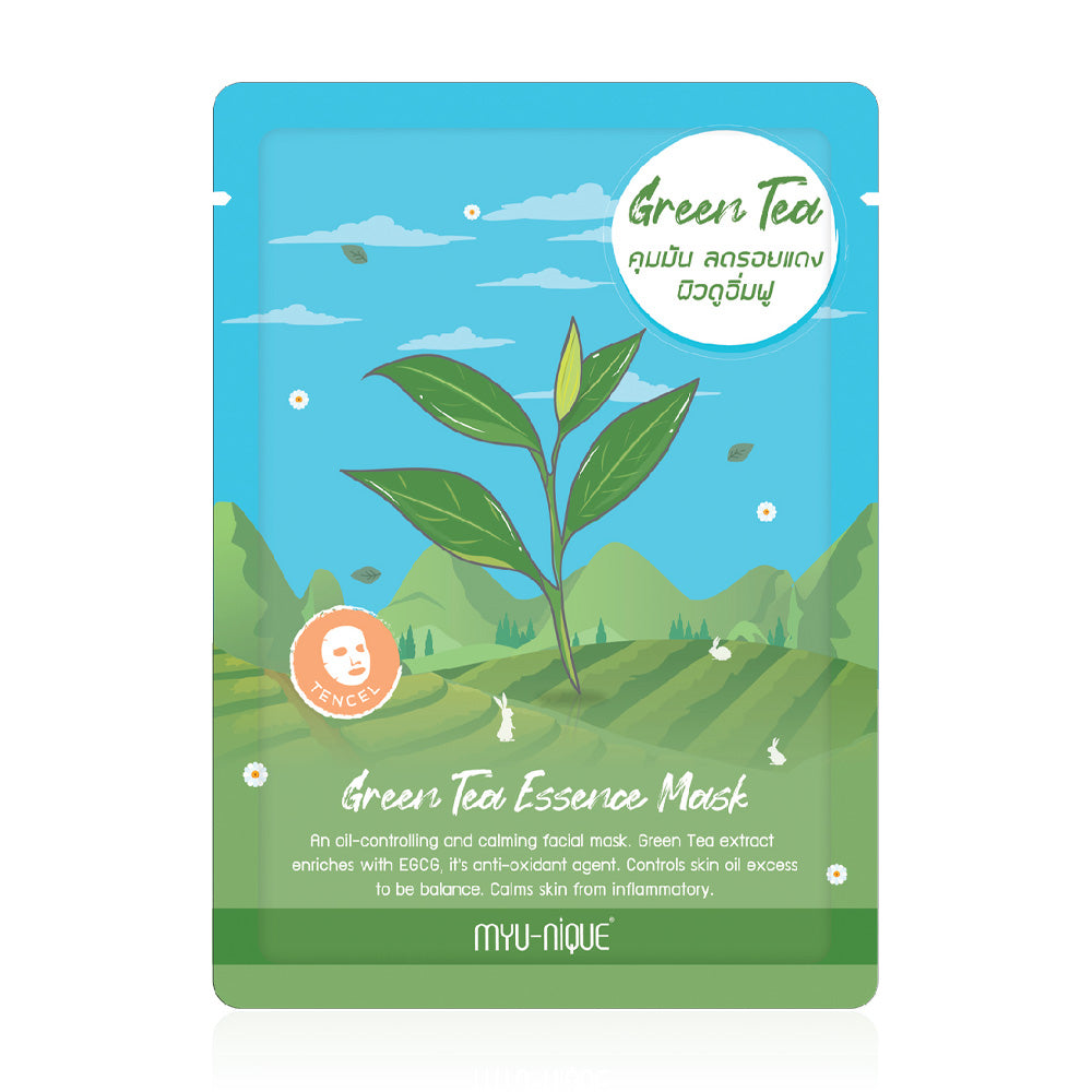 Myu-Nique Green Tea Essence Mask 1'S
