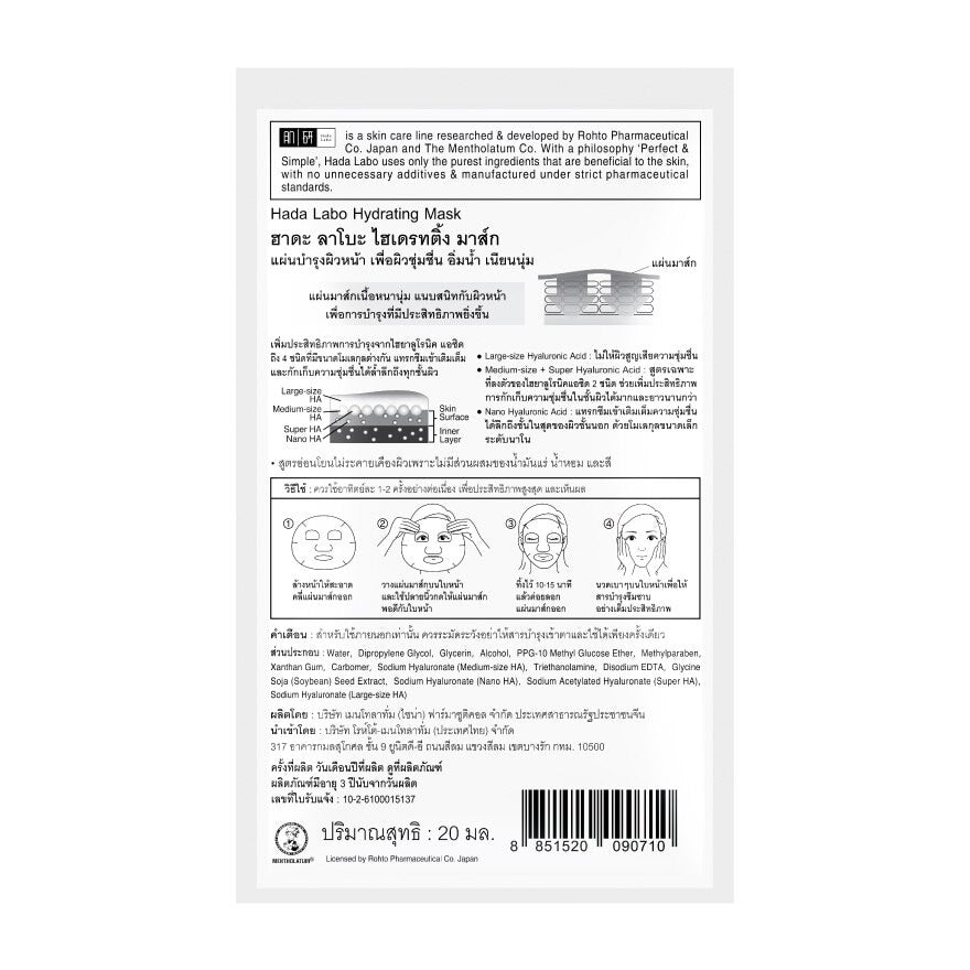 HADALABO Super Hyaluronic Acid Hydrating Mask