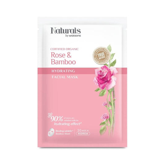 Naturals by Watsons True Natural Rose Bamboo Hydrating Facial Mask 1sheet.