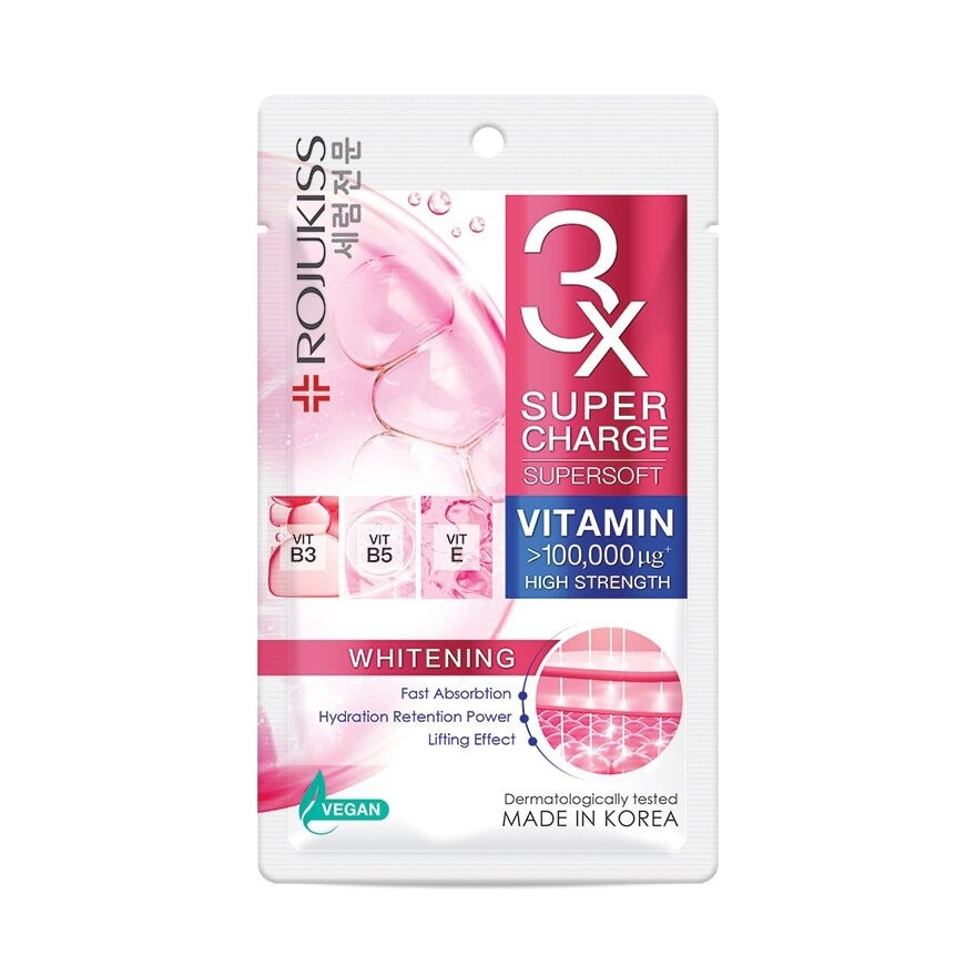 Rojukiss Supercharge Supersoft Whitening Mask 1'S
