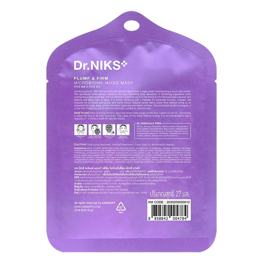Dr.NIKS Microbiome-Mixed Mask Plump Firm 1'S