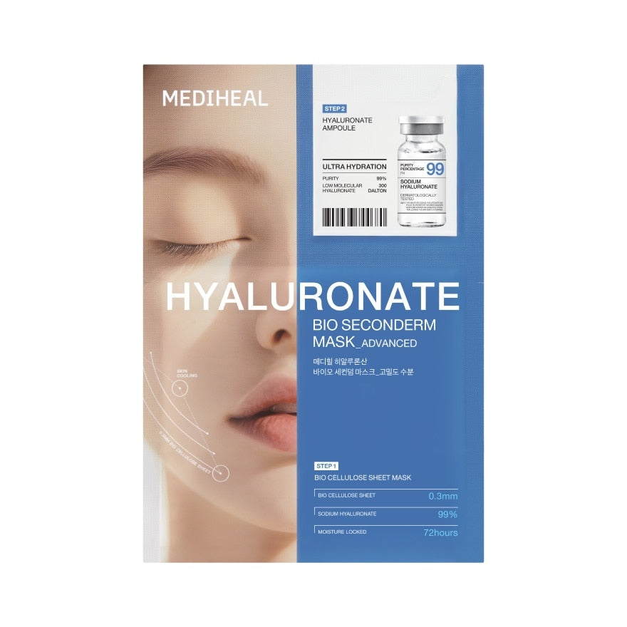 Mediheal Hyaluronate Bio Seconderm Mask Ultra Hydration 1'S+Ampoule 4 Ml.