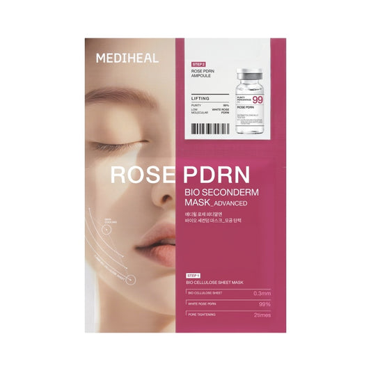 Mediheal Rose PDRN Bio Seconderm Mask Lifting 1'S+Ampoule 4 Ml.