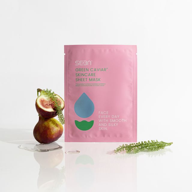 SEEN Green Caviar Facial Sheet Mask 1 Packs) + Green Caviar Extract + 3D Hyaluronic Acid + Fig Unripe Fruit