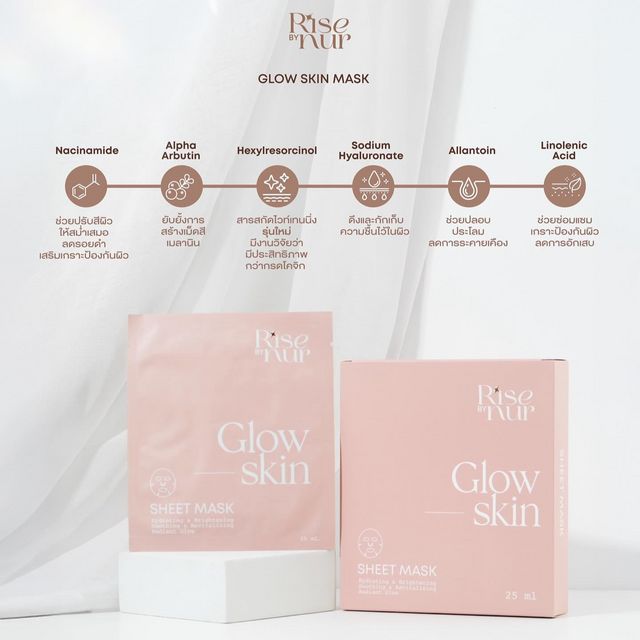 RISEBYNUR Glow skin sheet mask box 6 sheets
