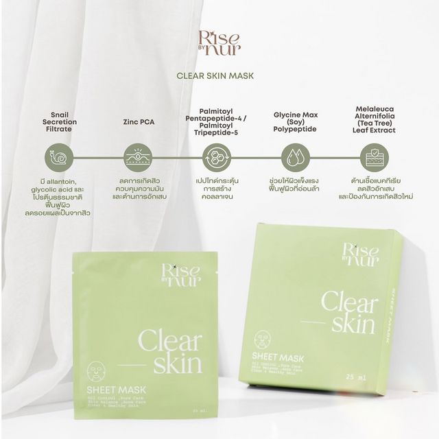 RISEBYNUR Clear skin sheet mask box 6sheets