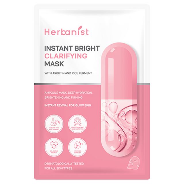 HERBANIST Instant Bright Clarifying Mask With Arbutin And Rice Ferment (1 Sheet)