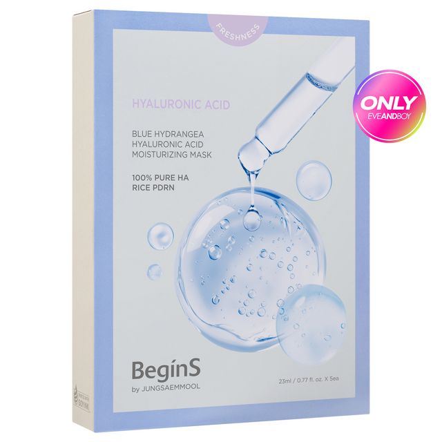 BEGINS BY JUNGSAEMMOOL Blue Hydrangea Hyaluronic Acid Moisturizing Mask (5P)