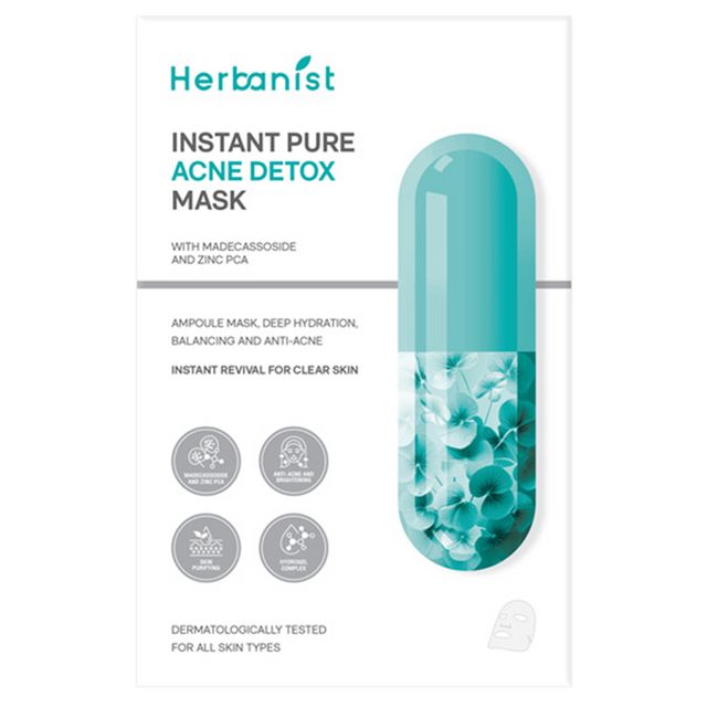 HERBANIST Instant Pure Acne Detox Mask With Madecassoside And Zinc PCA (35 g. x 5 pcs.)